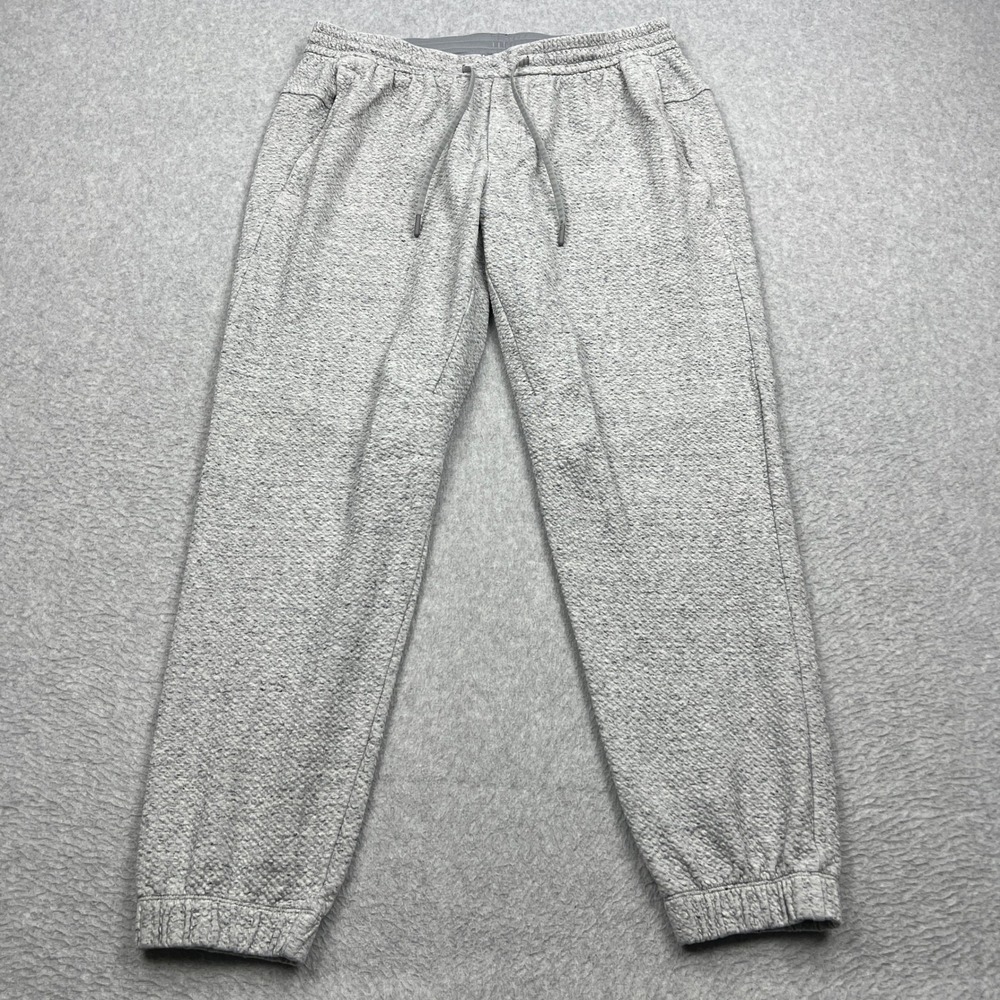 Lululemon Textured Double Knit Jogger Sweatpants Mens XL Grey Drawstring Tapered